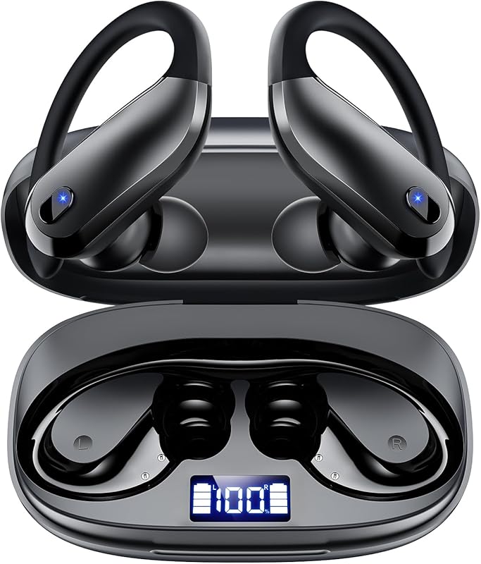 KTGEE Bluetooth 5.4 Sports Earbuds with Flexible Earhooks, Ultra‑Light
