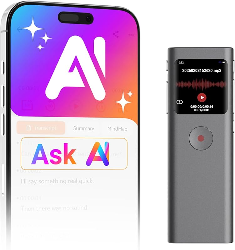 AI Digital Voice Recorder with Transcribe and Summarize, 90+ Languages