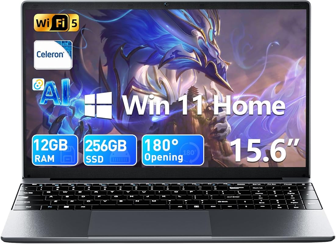 Newant 15.6" Laptop with Office 365, 12GB RAM, 256GB SSD, Intel J4105,