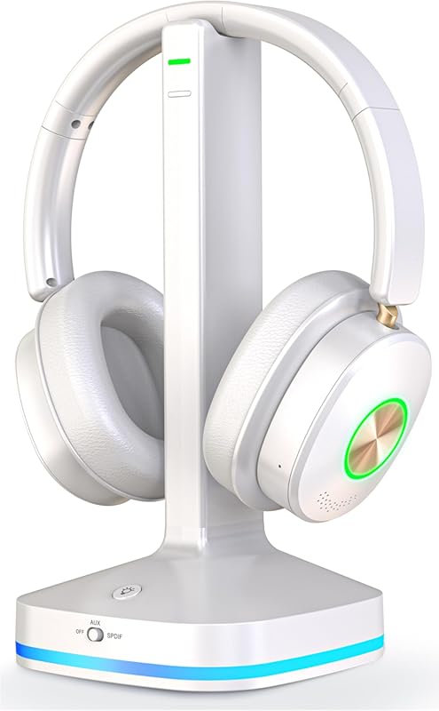 Earbay TV Headphones with Bluetooth V5.4 Transmitter Dock, Over‑Ear De
