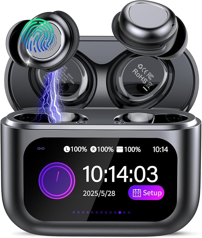 Sleep Earbuds Bluetooth 5.4 Touch‑Screen In‑Ear Headphones – Mini Desi