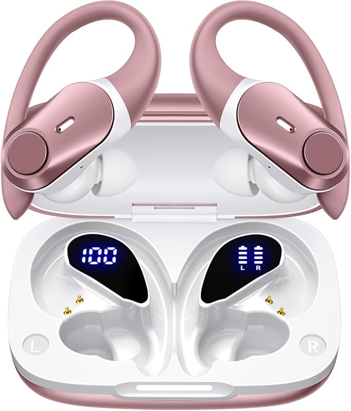 Active Noise Cancelling Ear Buds – 80 h Playtime, Over‑Ear Hooks, Powe