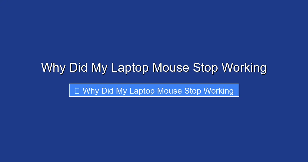 Why Did My Laptop Mouse Stop Working