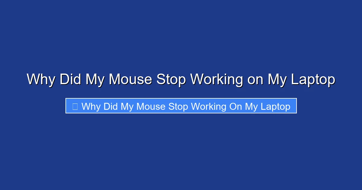 Why Did My Mouse Stop Working on My Laptop