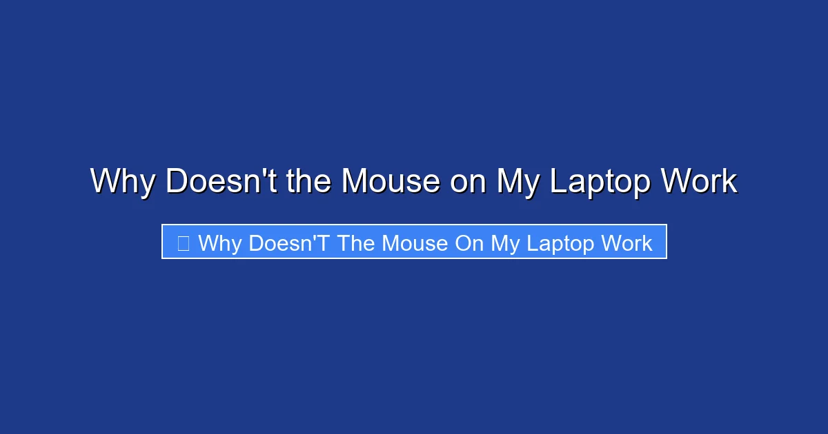 Why Doesn't the Mouse on My Laptop Work