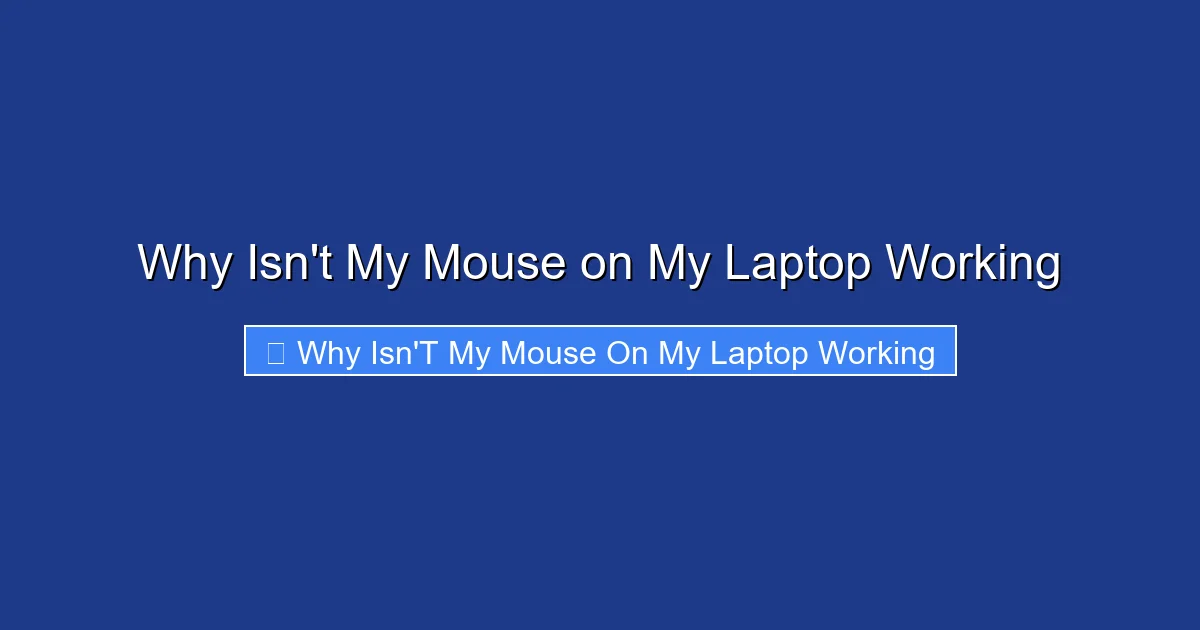 Why Isn't My Mouse on My Laptop Working