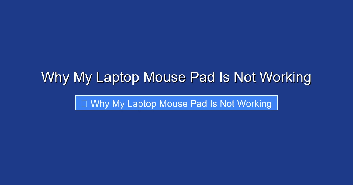 Why My Laptop Mouse Pad Is Not Working