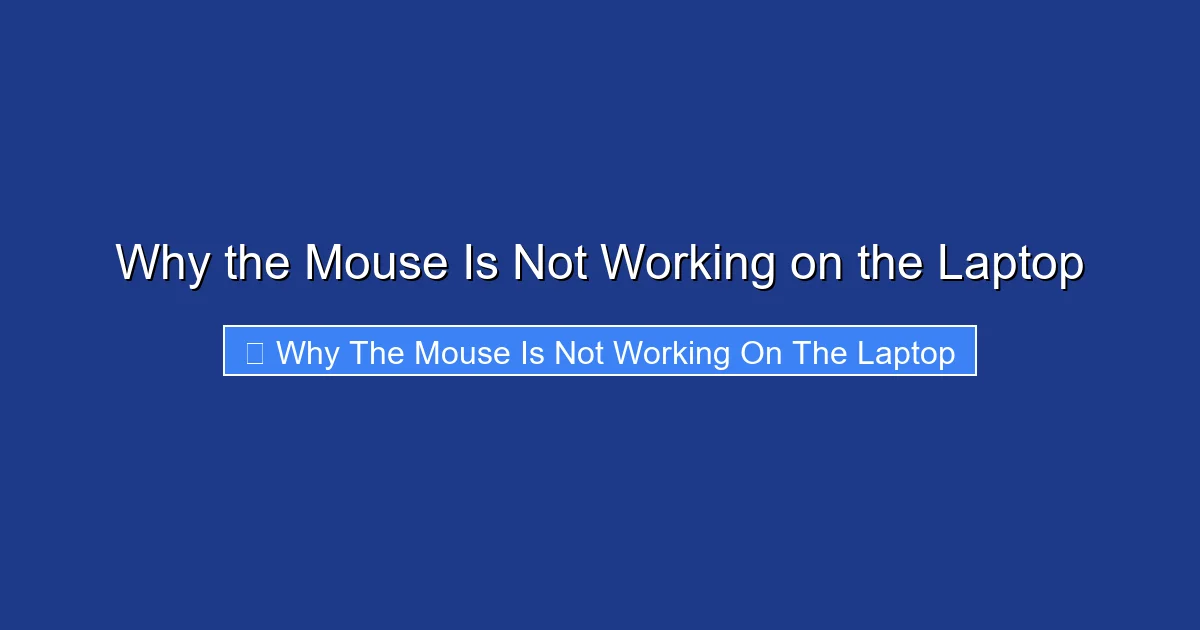 Why the Mouse Is Not Working on the Laptop