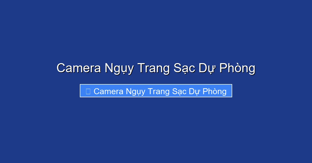 Camera Ngụy Trang Sạc Dự Phòng