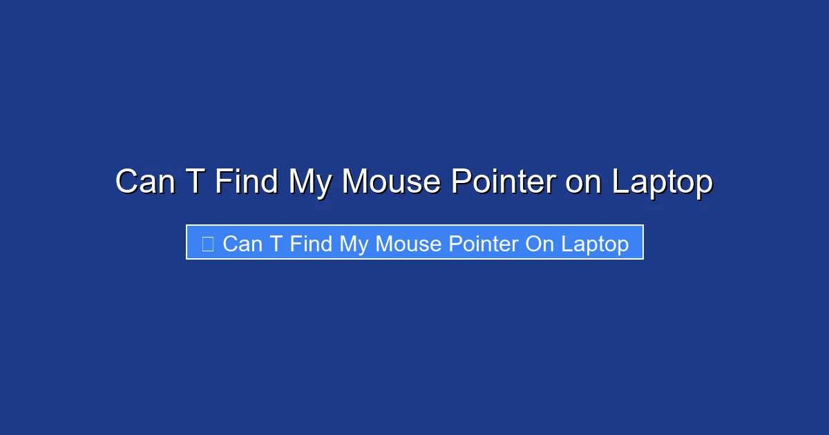 Can T Find My Mouse Pointer on Laptop