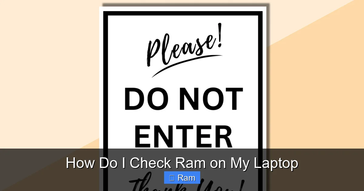 How Do I Check Ram on My Laptop