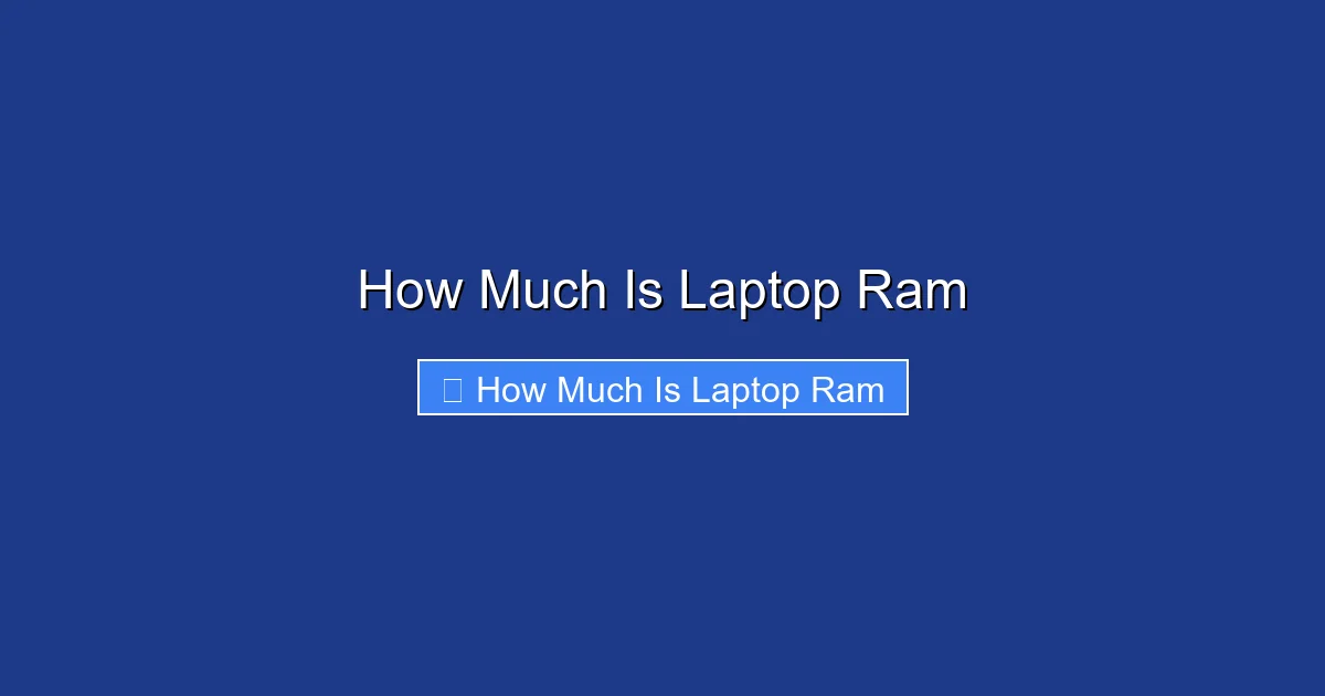 How Much Is Laptop Ram