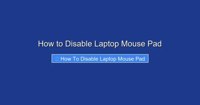 How to Disable Laptop Mouse Pad