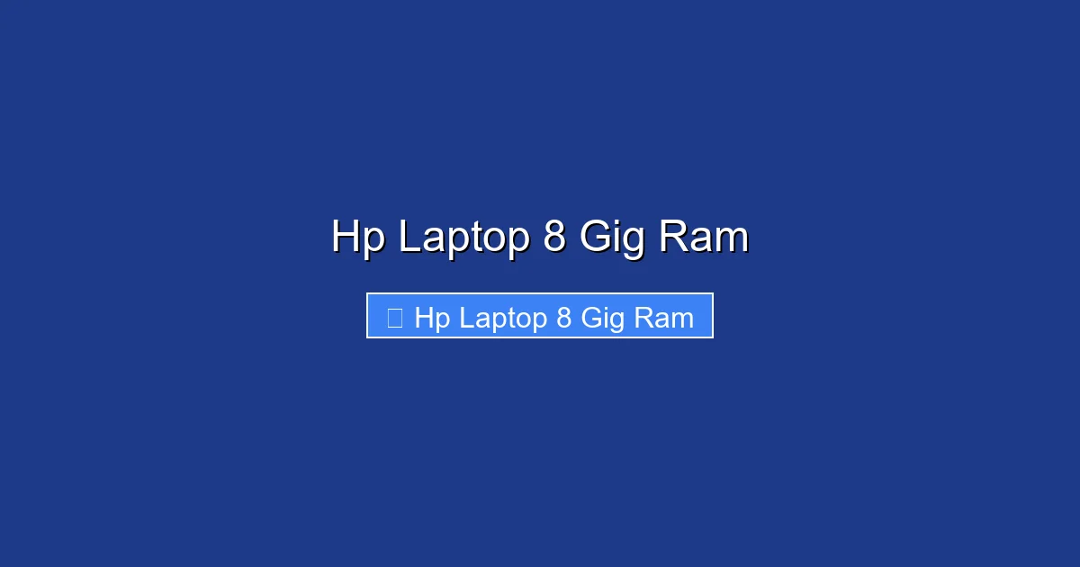 Hp Laptop 8 Gig Ram