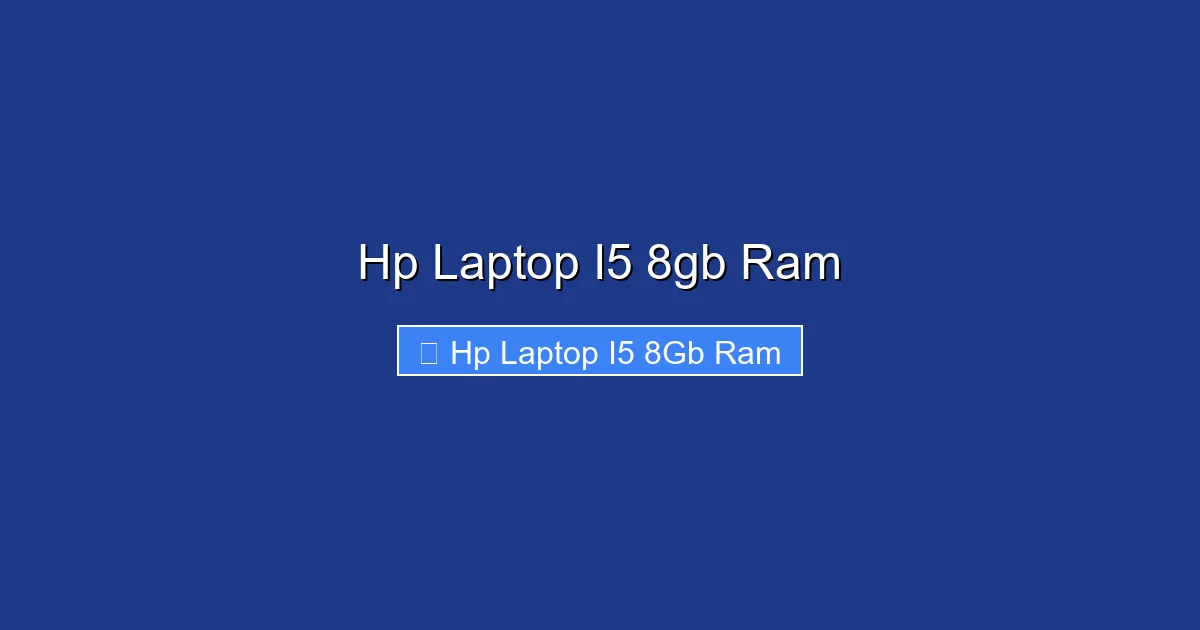 Hp Laptop I5 8gb Ram