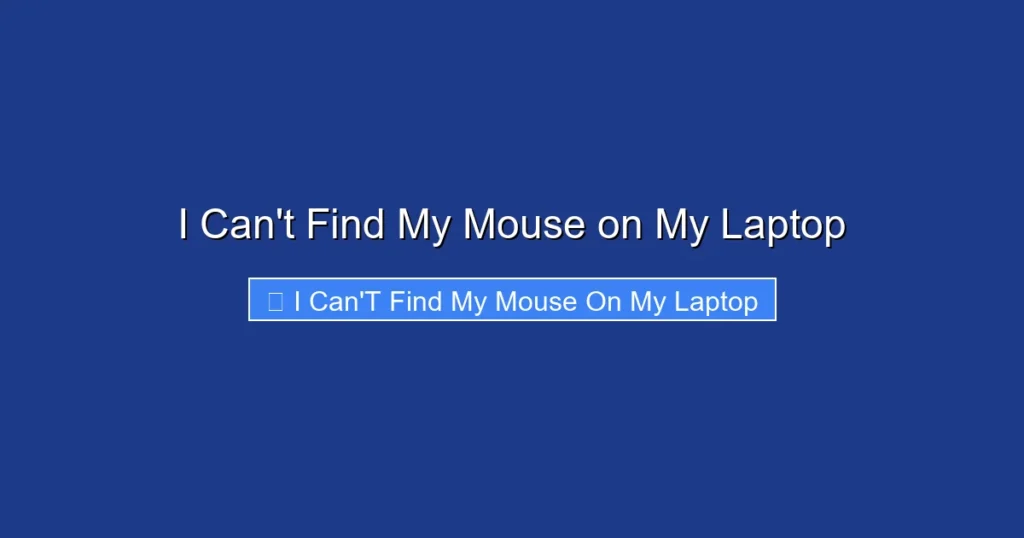 I Can't Find My Mouse on My Laptop