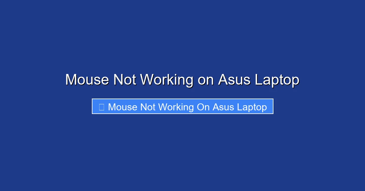 Mouse Not Working on Asus Laptop