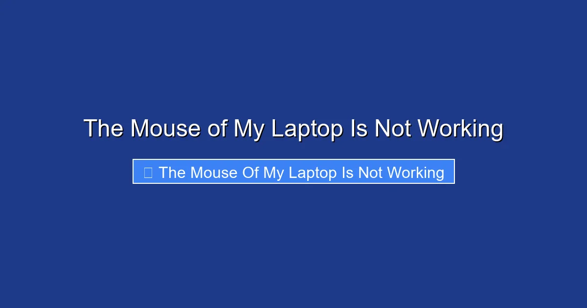 The Mouse of My Laptop Is Not Working