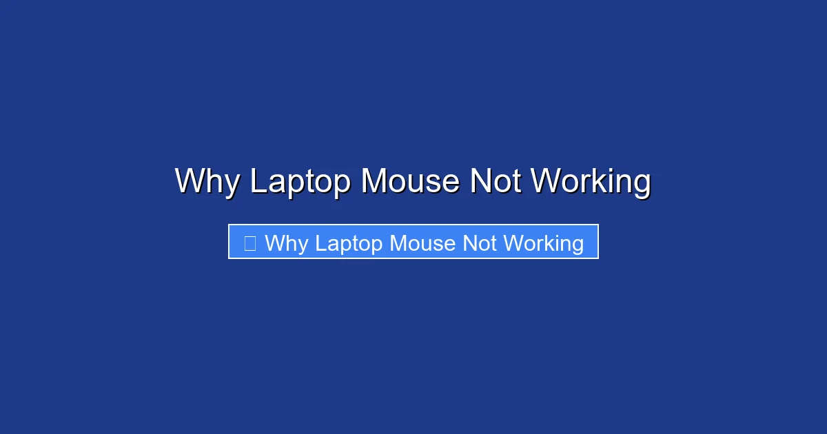 Why Laptop Mouse Not Working