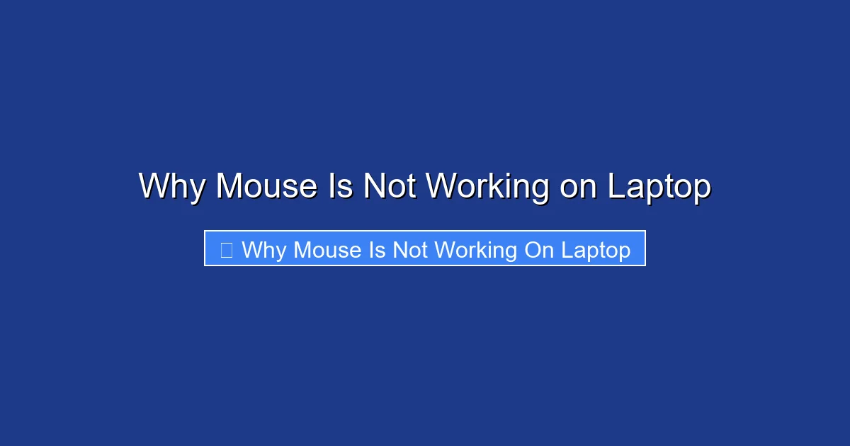 Why Mouse Is Not Working on Laptop