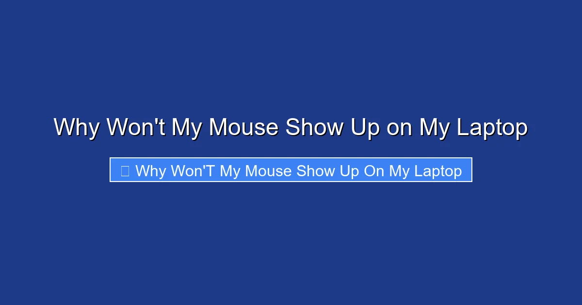 Why Won't My Mouse Show Up on My Laptop