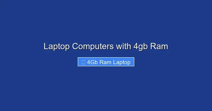Laptop Computers with 4gb Ram