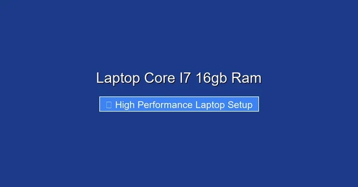 Laptop Core I7 16gb Ram