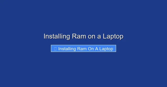 Installing Ram on a Laptop