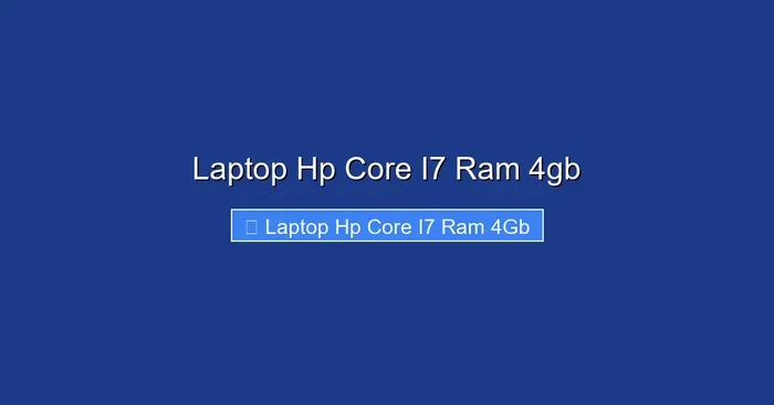 Laptop Hp Core I7 Ram 4gb