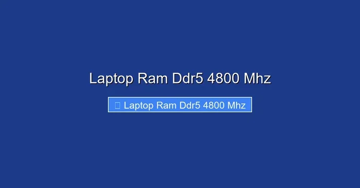 Laptop Ram Ddr5 4800 Mhz