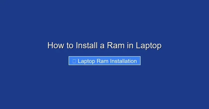 How to Install a Ram in Laptop