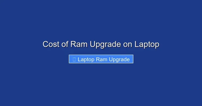Cost of Ram Upgrade on Laptop