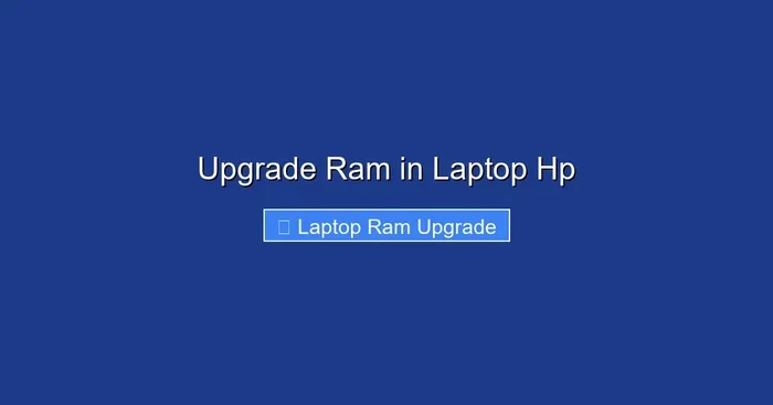 Upgrade Ram in Laptop Hp
