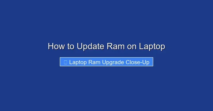 How to Update Ram on Laptop