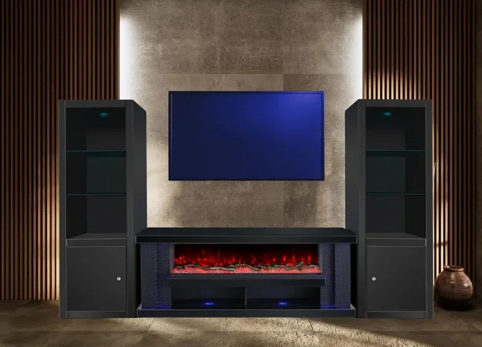 Electric Fireplace with Built in Speakers