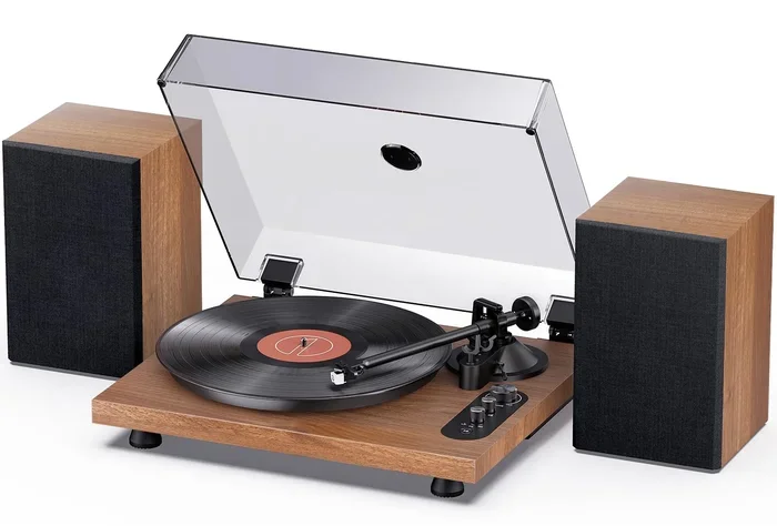 Stereo Record Player with Speakers