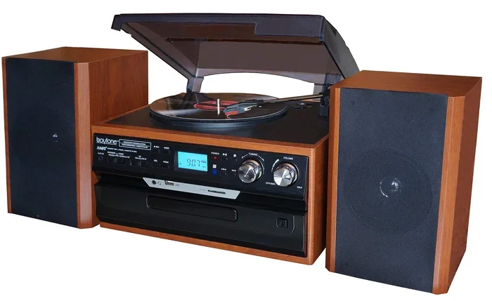 Stereo Record Player with Speakers