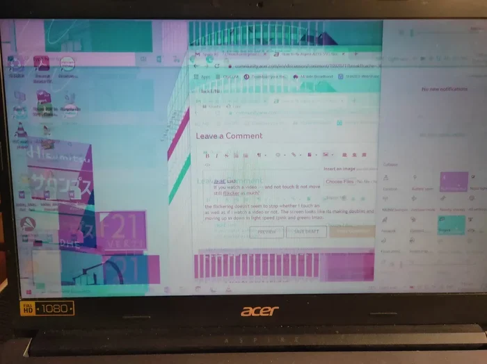 Acer Laptop Screen Turns on and Off Repeatedly